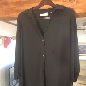 Avenue Studio 22 Blk button up 3/4 sleeve top